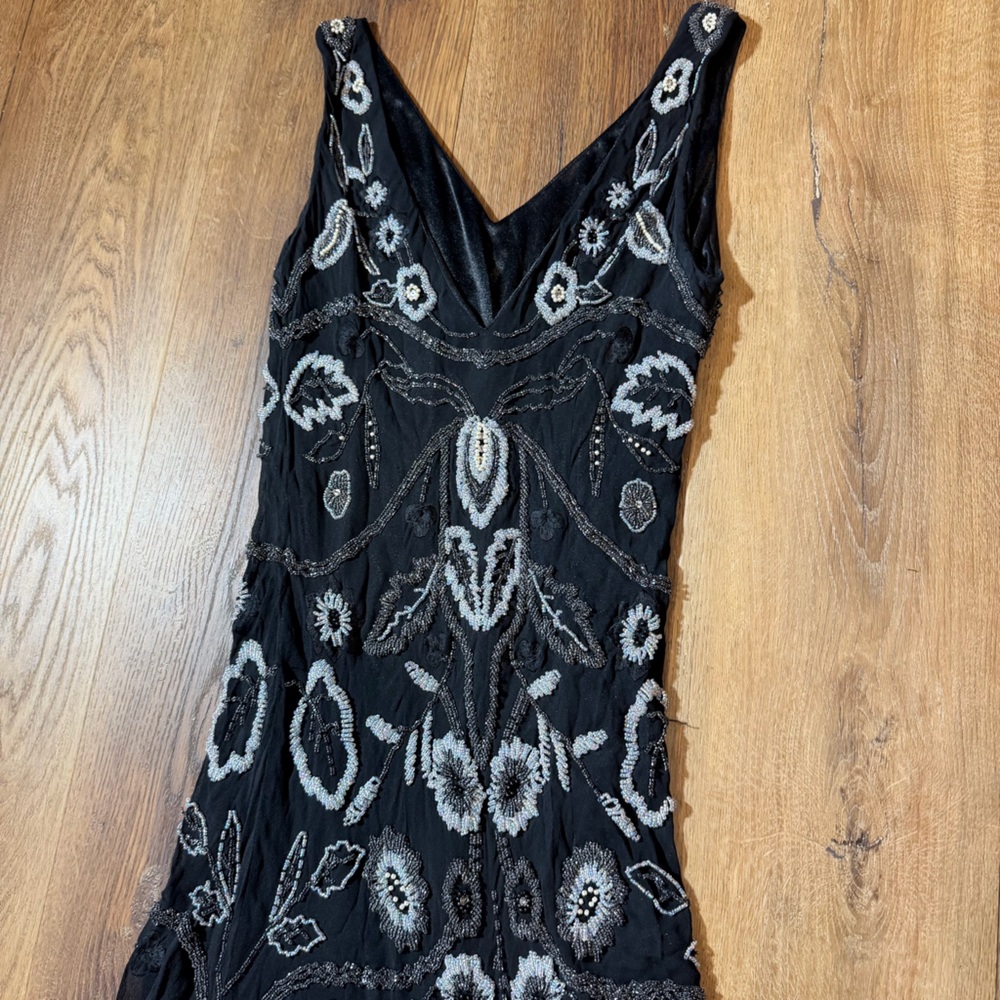 Vintage Y2K 100% Silk Beaded Dress Vintage Beaded Dress Sue Wong Dress Fairy - Picture 16 of 17